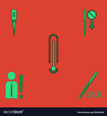 Collection of icons and medical temperatures vector image