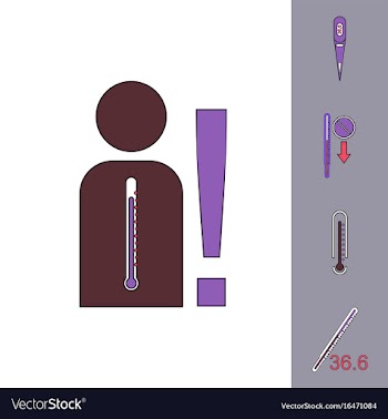 Collection of icons and medical temperatures vector image