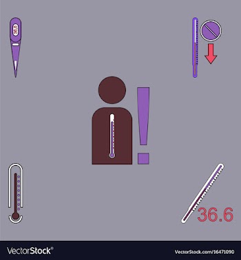Collection of icons and medical temperatures vector image