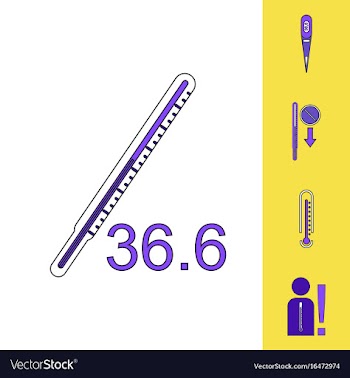 Collection of icons and medical temperatures vector image
