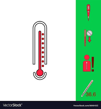 Collection of icons and medical temperatures vector image