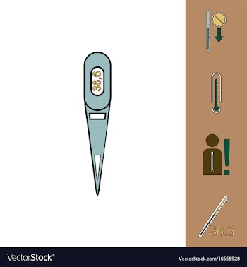 Collection of icons and medical temperatures vector image