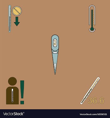 Collection of icons and medical temperatures vector image