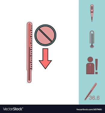 Collection of icons and medical temperatures vector image