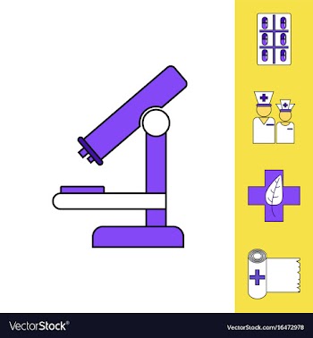 Collection of icons and medical tools vector image