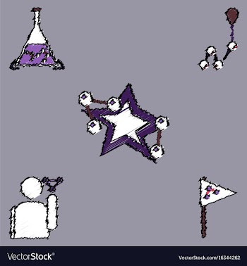 Collection of icons and molecules and atoms vector image
