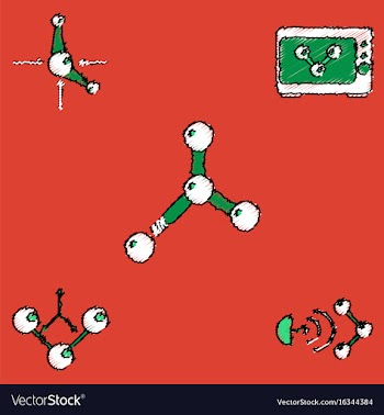 Collection of icons and molecules and atoms vector image