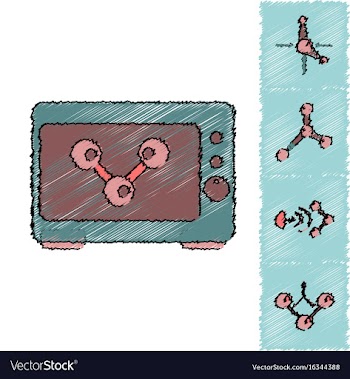 Collection of icons and molecules and atoms vector image