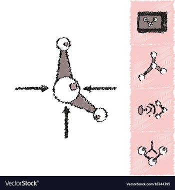 Collection of icons and molecules and atoms vector image