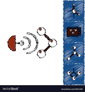 Collection of icons and molecules and atoms vector image