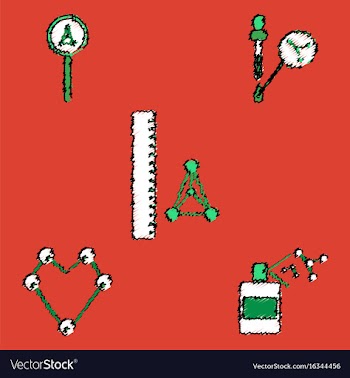 Collection of icons and molecules and atoms vector image