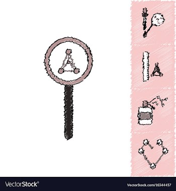 Collection of icons and molecules and atoms vector image