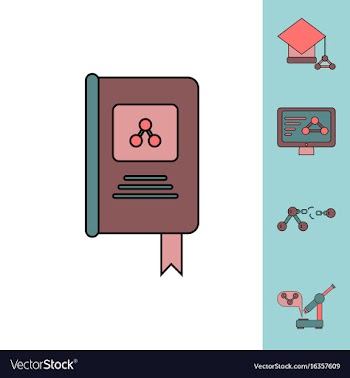 Collection of icons and molecules and atoms vector image