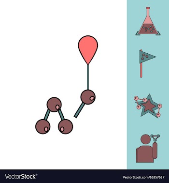 Collection of icons and molecules and atoms vector image