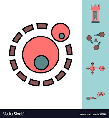 Collection of icons and molecules and atoms vector image
