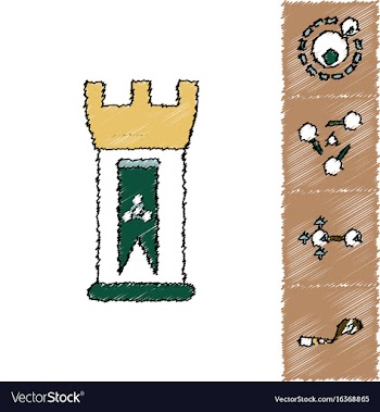 Collection of icons and molecules and atoms vector image