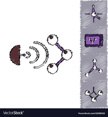 Collection of icons and molecules and atoms vector image