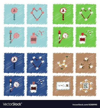 Collection of icons and molecules and atoms vector image