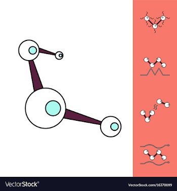 Collection of icons and molecules and atoms vector image