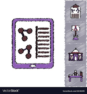 Collection of icons and molecules and atoms vector image