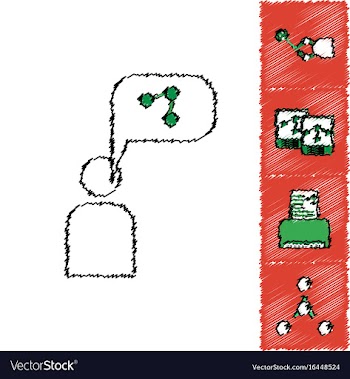 Collection of icons and molecules and atoms vector image