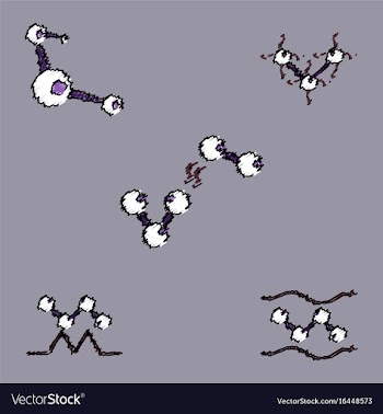 Collection of icons and molecules and atoms vector image