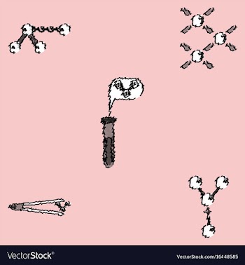 Collection of icons and molecules and atoms vector image