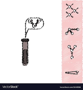 Collection of icons and molecules and atoms vector image