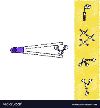 Collection of icons and molecules and atoms vector image