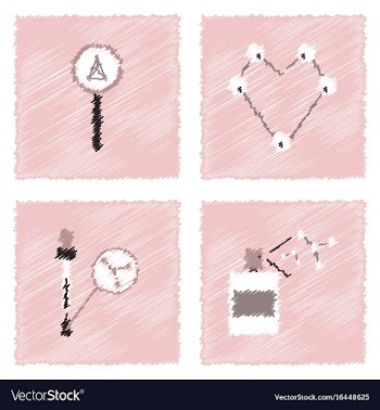Collection of icons and molecules and atoms vector image