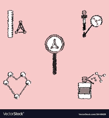 Collection of icons and molecules and atoms vector image