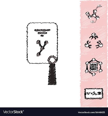 Collection of icons and molecules and atoms vector image