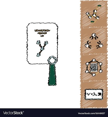 Collection of icons and molecules and atoms vector image