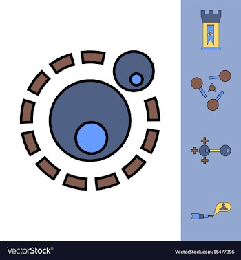 Collection of icons and molecules and atoms vector image