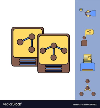 Collection of icons and molecules and atoms vector image