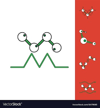 Collection of icons and molecules and atoms vector image