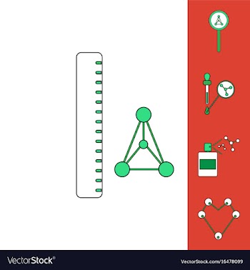 Collection of icons and molecules and atoms vector image