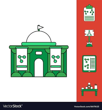 Collection of icons and molecules and atoms vector image