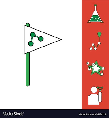 Collection of icons and molecules and atoms vector image