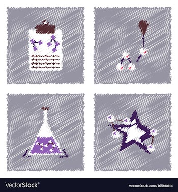 Collection of icons and molecules and atoms vector image