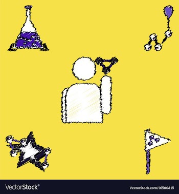 Collection of icons and molecules and atoms vector image