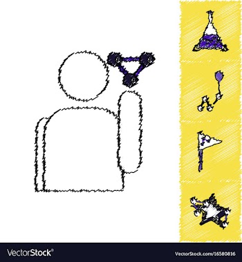 Collection of icons and molecules and atoms vector image