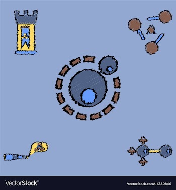 Collection of icons and molecules and atoms vector image