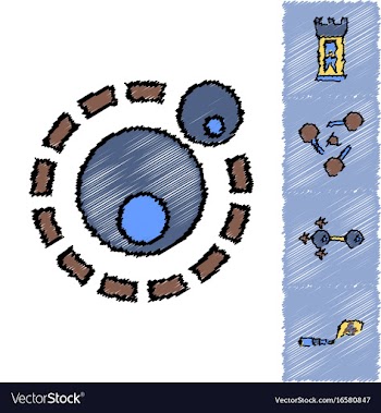 Collection of icons and molecules and atoms vector image