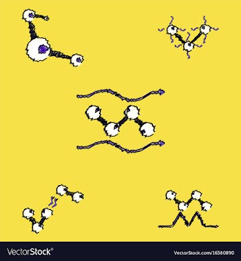Collection of icons and molecules and atoms vector image