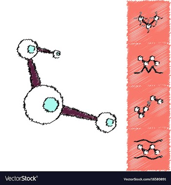 Collection of icons and molecules and atoms vector image
