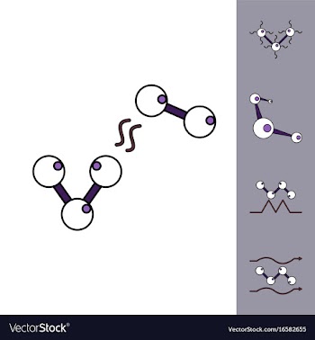 Collection of icons and molecules and atoms vector image