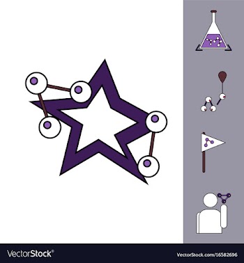 Collection of icons and molecules and atoms vector image
