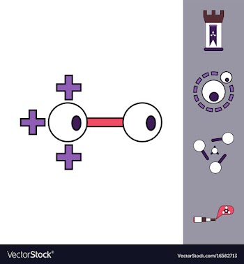 Collection of icons and molecules and atoms vector image