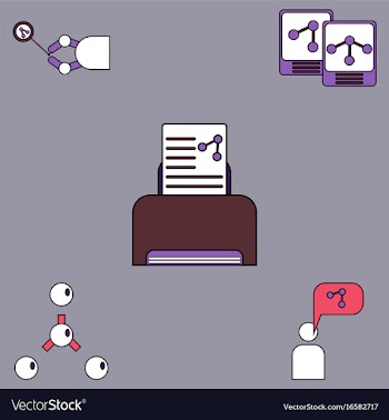 Collection of icons and molecules and atoms vector image